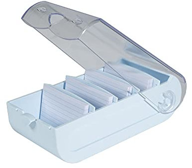 Exacompta 5349623D Lernkartei Bunnybox DIN A7 quer inklusive 100 Karteikarten. Karteikartenbox zum einfachen Vokabeln lernen dank 5-Fächer-Lernsystem für 600 Karteikarten 1 Stück Zufallsfarbe