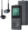 Radio portátil Am FM de Bolsillo con Pantalla Digital LCD Digital, Auriculares, Radio de Bolsillo Recargable USB con preajuste, Temporizador, Reloj Despertador, para Trotar, Caminar, Viajar