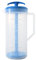 JBK Pottery - Mixing Pitcher for Drinks, Plastic Water Pitcher with Lid and Plunger with Angled Blades, Easy-Mix Juice Container, 2-Quart Capacity (Blue, One)