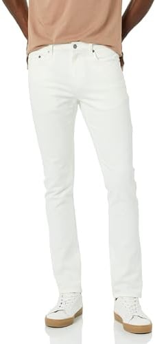 Amazon Essentials Jean Stretch Coupe Skinny - Couleurs abandonnées Homme, Blanc, 30W / 30L