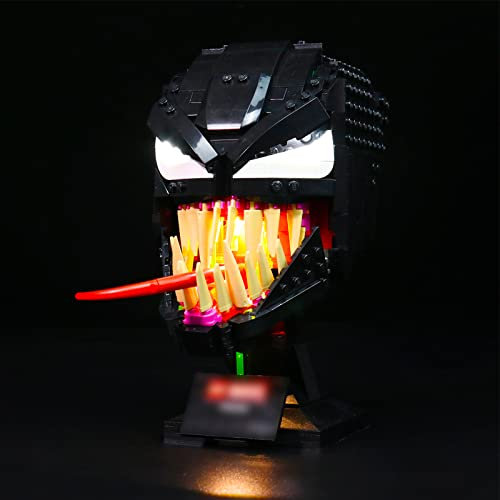 Led Light Set for Venom, Decoration Lighting Kit for Lego 76187 Venom Mask Building Blocks Collectible Model, Creative Gifts DIY Toys - NO Lego (Classic Edition)
