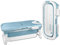 Froadp Faltbare Badewanne Erwachsene Foldable Bathtub mit Abnehmbarem Abdeckung Mobile Tragbare Faltbadewanne mit Handläufen Klappbadewanne für Badezimmer Dusche und Balkon (148x60x53cm)