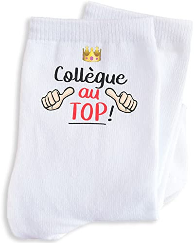 Luigi Collection Chaussettes Collègue au Top Humour Message drôle. Idée Cadeau Original Homme Femme Bureau Travail Anniversaire Noël. Taille 43/45