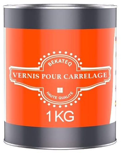 BEKATEQ BE-713 Peinture pour carrelage 1 L Blanc brillant satiné I Vernis pour carrelage intérieur & extérieur I Haut pouvoir couvrant & bonne adhérence I Pour cuisine, salle de bain, cave