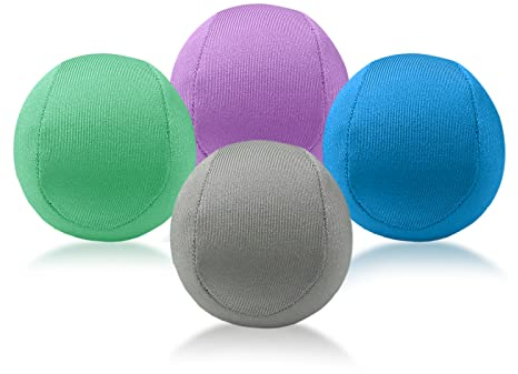Antistress-Bälle, 4er-Set, Anti Stressball Set Erwachsene und Kinder, Hand Therapie Bälle in 3 Stärken, Handtrainer, Relaxbälle zur Entspannung und Stressabbau (6 cm, Grau, Grün, Blau, Lila)