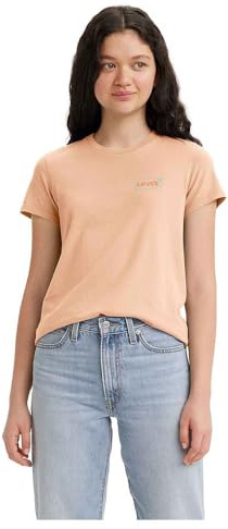 Levi's Women's The Perfect Tee- Chest Batwing Logo T-Shirt, Cross Stitch Bw Pale, XS