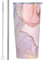 Kaireno Gobelet isotherme en acier inoxydable avec couvercle et paille – Gobelet réutilisable en forme de vagues de marbre rose – Tasse de voyage pour thé, vin, smoothie, cadeau d'anniversaire pour