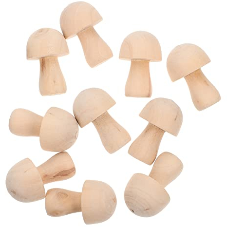 COHEALI 20 Stück Holzpilze Zum Basteln Miniaturpuppen Minipuppen Pilzkorb Leere Unbemalte Pilze Menschenkörper Aus Holz Minipilzmodell Holzgraffiti Schmücken Den Leeren