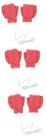 CLISPEED 3 Sets Heated Gloves Heating Mittens Warm Laptop Gloves Fingerless Hand Warmer Laptop Mittens Usb Warming Gloves Heating Thermal Gloves Usb Mittens Beer Mug Outdoor Miss Plush