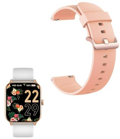 Compatible pour Mode Silicone Classique Bracelet De Remplacement Compatible pour ICE-WATCH Montre Connectée Ice Smart 1.85 (Rose)