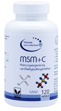 Hannes Pure Lebenslust MSM 120 Kapseln, 2 Monate Vorrat, Frei von künstlichen Zusätzen