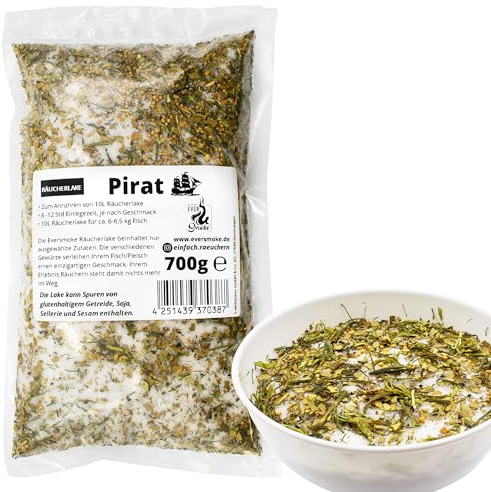 Räucherlake Räucherlauge I 700g I 10 Verschiedene Sorten I (Pirat - 700g)