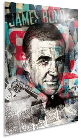 Giallobus - Gemälde - 20 - Tribute Sean Connery - Acrylglas - 100x140 - Bereit zum Aufhängen - Moderne Gemälde für zu Hause