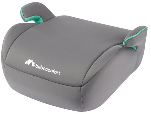 Bebeconfort Manga i-Safe, Asiento Elevador Coche, 6-12 Años, 125-150 cm; Silla Coche, Compacto y Ligero (<1 kg), Fácil Instalación con Cinturón, Acolchado, Tejidos Suaves, Full Grey