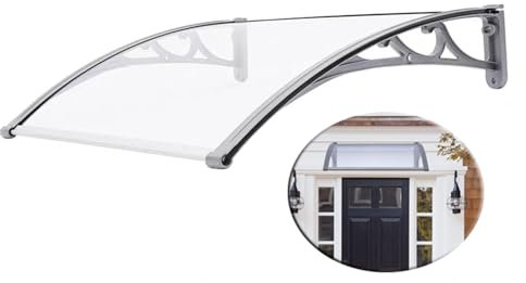 SHINGJING Modern Polycarbonate Front Door Canopy,Polycarbonate panels front door canopy for front door, side entrance door, balcony canopy, front doors, bicycle canopy (Size : 150x360cm/59x142in)