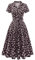 Wedtrend Sommer Freizeitkleid Cocktailkleid Damen 50er Jahre Kleider Damen Vintage Kleid Rockabilly 50er Jahre Mode WTP30001 BurgundySmallFlower XL