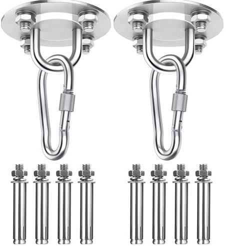 GULINO Gancho de Techo, Soporte Saco Boxeo de Acero Inoxidable de hasta 400 kg, Soporte Silla Colgante, Anclaje Pared, Ganchos de Techo, Soporte Hamaca Colgante, Soporte Columpio