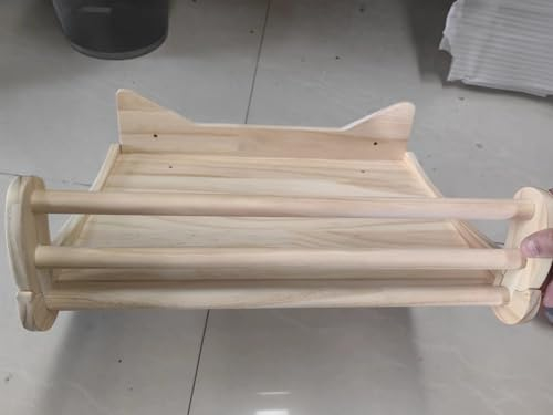 MIUZMORE Muro de Escalada para Gatos, Elementos de Pared para Gatos de Madera de Pino, Incluye Cama para Gatos y tapete rascador para Gatos - Muro de Escalada para Gatos