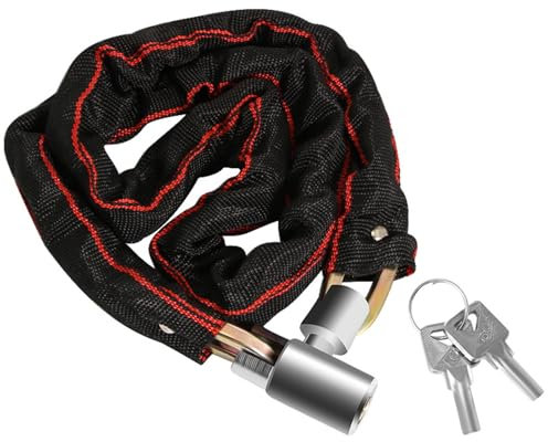 Candado de Cadena Seguro, 65 cm/5.2mm Candado antirrobo con Llaves, Fortalecer el Bloqueo de La Cadena Gruesa, Cadena Moto de Alta Seguridad, per Bicicleta,scooter,motocicleta,puerta