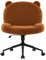 IWMH Bürostuhl ohne Armlehnen, Höhenverstellbar Drehstuhl mit Rollen, Schreibtischstuhl mit Stoffpolsterung, Ergonomischer Stuhl, Lesesessel mit breiterem Kissen zum Sitzen im Schneidersitz (Braun)