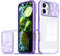 LIUKM Cover per iPhone 16 Custodia, Scorrevole Protezione Fotocamera Ultra Sottile Leggero Hard PC Back Cover e TPU Bumper Protettiva Case [Antiurto Antiscivolo AntiGraffio] - Viola