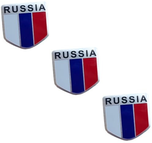 iplusmile 3stücke Russia Nationalflaggen Auto Aufkleber Schildform Langlebige Fahrzeugdekoration Wasserfest Einfach Anzubringen Geeignet Für Motorräder Metalloberflächen Und Mehr