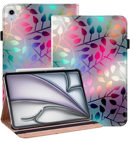 BOLELAW Case for iPad Air 11 M4/M3/M2 (2026/2025/2024) & iPad Air 5th/4th Gen 10.9 (2022/2020) with Kickstand, 3 Card Slots – PU Leather Folio Flip Tablet Case, Maple Leaf