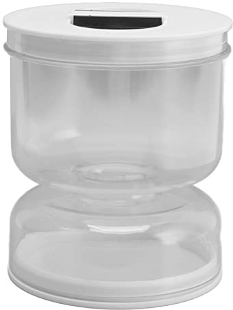 Ejoyous Tarro de encurtidos de cristal, abatible para girar el recipiente de encurtidos en salmuera y cristal de reloj de para aceitunas húmedo y seco para