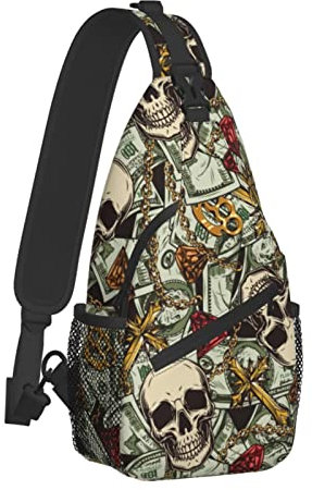 Us Bill Dollars Money Unisex Brusttaschen Crossbody Sling Rucksack Reise Wandern Tagesrucksack Crossbody Tasche für Herren, Us Bill Dollars Mone, One size