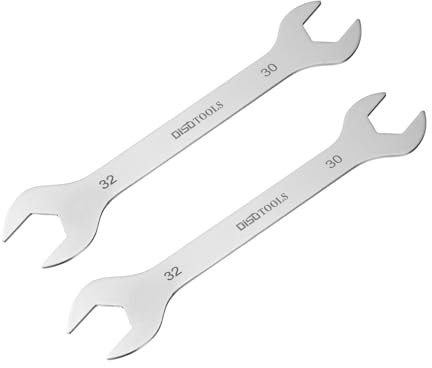 sourcing map 2pcs Thin Open End Wrench 30mm x 32mm Metric Sandblasting Plated 3cr13 Stainless Steel, Double Ended Slim Spanner for Household Maintenance and General Repairs