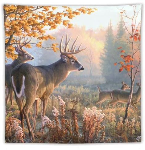Cmagnifico Wandteppich, Jagd, Hirsch, Familie, Wandbehang für Heimdekoration, für Schlafzimmer, Wohnzimmer, Wohnheim