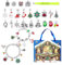 Adventskalender Armbänder Weihnachten - 24 Tage Schmuckset, Weihnachts-Countdown-Armbänder Kalender | Bastelkalender für Armbänder mit Charms und Perlen Geschenk