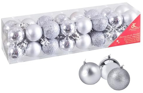 Xcdhemde Weihnachtskugeln (Silber, 3x3x3CM)