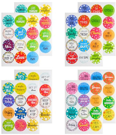 Tabanzhe Inspirational Planner Stickers-96PCS Growth Mindset Quote Stickers Encouraging Colorful Motivational Stickers for Phone Scrapbook Laptops Water Bottle Gifts for Student Teacher Colleague