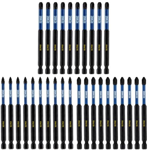 30 x 100mm Long PH1 PH2 PH3 Impact Screwdriver Driver Bits Set. Heavy Duty Phillips NO.1 No.2 No.3 Magnetic Screwdriver Bit Set. Phillips Impact Driver Bits Pozidrive Screw Accessories