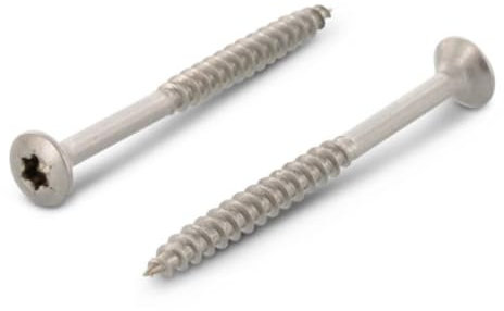 Spanplattenschrauben 4,5x50 mm 100 Stück Edelstahl A2 - Holzbauschrauben - Holzschrauben - Linsenkopf - Teilgewinde mit verstärktem Kopf meinschraubenversand.de
