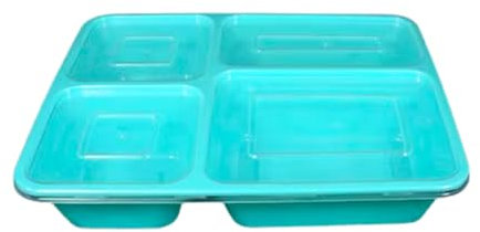 UKPackEase - 4-Compartment Meal Prep Containers – Plastic Food Trays with Lids – 1150ml/40.5oz – Reusable Food Storage Boxes with Leak-Resistant Lids – Stackable Bento Lunch Boxes (50 packs)
