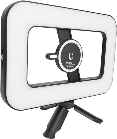 RGB Smartphone Video Rig, 2500-6500K Handheld LED Ring Selfie Stabilisator Selfie Light Wide Rig Color Light Handy Handheld Stabilisator für YouTube, Tiktok, Videoaufnahme