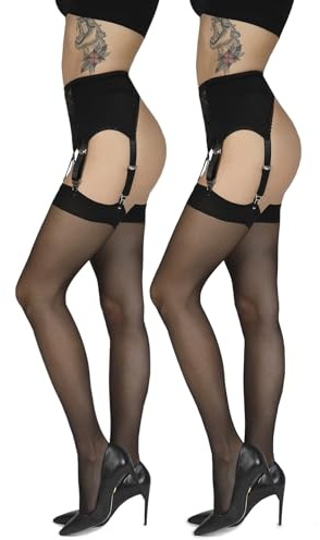 Annes styling Schlichte dünne Damen Strapsstrümpfe für Strapsstrumpfhosen für Strumpfhalter 20 DEN Schlichte