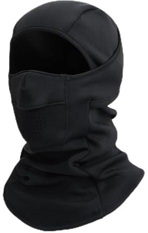 TAGVO Winter Sturmhaube mit Fleecefutter – Winddichte Gesichtsmaske mit Zopföffnung – Atmungsaktive Thermohaube für Skifahren, Radfahren & Outdoor