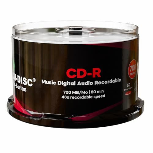 100 Pack ACU-DISC Pro-Series Music CD-R Digital Audio Recordable CD-R80 700MB 48x Speed 80 Min Real Time Mastering Blank Discs (19626)