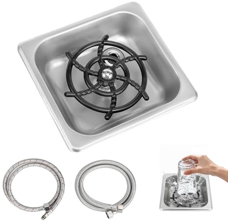 Glasspüler, G1/2 Gläserspüler Automatische Edelstahl Tassenreiniger gläserspüler für die Küchenspüle Zubehör für die Küchenspüle mit 2 Schlauch Zubehör für Bar Pub Restaurant