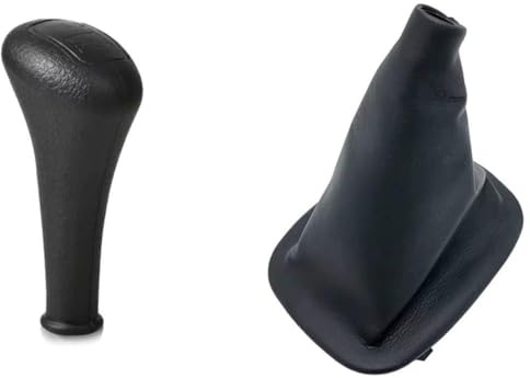Wodsty 4/5 Gang Manueller Schaltknauf mit Staubschutz für Mercedes CClass EClass SClass W124 W126 W201 W202 W123 Schwarz Kunststoff + Leder Schalthebel