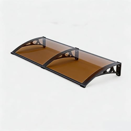 HLDJYLZS Marquesina Puerta, Toldo de Aluminio con Policarbonato, Ventana Exterior para Balcón Terraza Entrada Casa(Brown,23.6 * 70.8in)