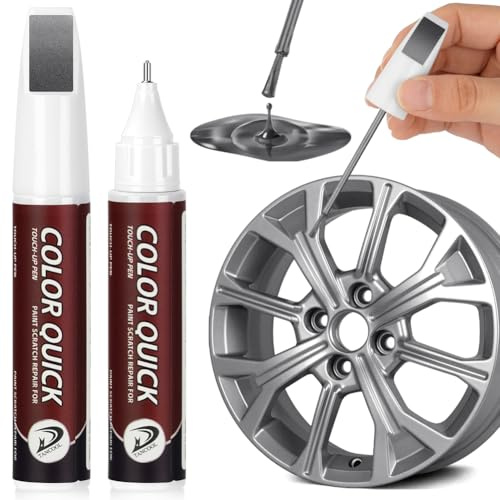 flintronic Stylo Retouche Peinture Voiture 12ml, Stylo Anti Rayure Voiture Carrosserie, Stylo Efface Rayure pour Jantes Alliage et Carrosserie Automobile, Convient à la plupart des Voitures (Gris)