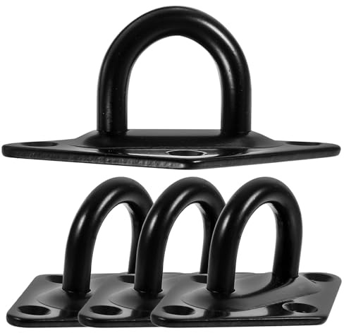 Artibetter Wall Mounted Hooks Heavy Duty 4 Pcs Simple to Install Stainless Steel Ceiling and Wall Hooks Pad Eye Plate on Different Occasions