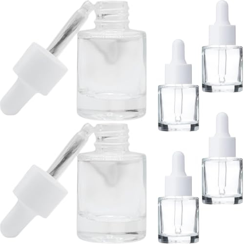SHERCHPRY Glass Essential Oil Dropper Bottles 20ml with Controlled Dosage 6pcs Convenient to Use for Essential Storage for Beard Oils and Tinctures