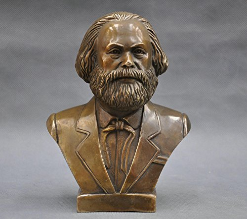YUNHAO China Folk Messing Bronze Made Colossus Leader Karl Marx Head Art Statue