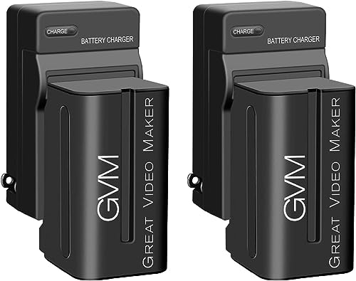 GVM Video Licht Zubehör Netzteil für LED 480 520 672 800D, Ersatzakku mit Ladegerät für Akkus der 750 Serie Battery Power Supply, 4400mAh 32.6Wh NP 750 Batterie for GVM videolicht led Panel
