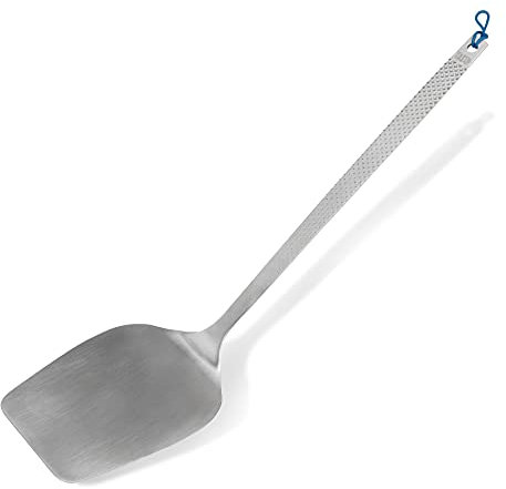 Tasty Stainless Steel Turner Spatula with Bevelled Front Edge, Heat-Resistant Kitchen and Cooking Spatula for Fried Food with Modern Handle, Dishwasher-Safe, Colour: Silver & Blue
